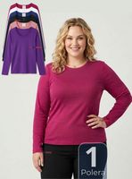 Camiseta Polera Polar Primera Capa Manga Larga en Colores Surtidos Mujer