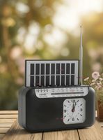 Radio Solar Portátil Recargable de Bluetooth AM/FM negro