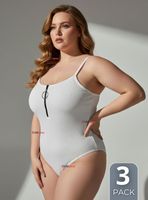 Pack 3 Body Con Cierre Delantero Sin Mangas Ligero y Sutil Color Surtido Mujer