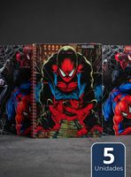 Pack 5 Cuadernos Universitarios SpiderMan 100 Hojas Proarte Diseño Surtido