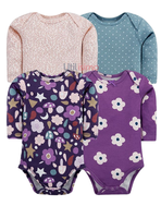 Pack 4 Bodys Tedmimak Niña Manga Larga Honguitos
