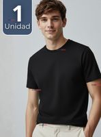 Camiseta Polera 100% Algodón Básica Lisa Elástica para Hombre Colores Surtidos