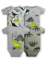 Pack 4 Bodys Niño Manga Corta Tedmimak 100% Dinosaurios Animados