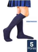 Pack 5 Calcetines Escolar Largo Azul 100% Bambú