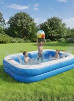 Piscina Inflable Rectangular 200x120x40 CM de Color Azul