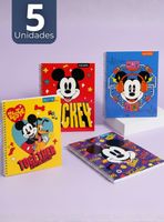 Pack 5 Cuadernos Universitarios Mickey Mouse Proarte 7mm 100 Hojas Diseños Surtidos