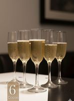 Set de 6 Copas de Champaña Espumante de Vidrio Capacidad 180 ml