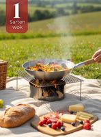 Sartén Wok Tradicional Chino 37cm de Acero Al Carbono