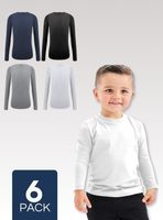 Pack 6 Camisetas Bambú Primera Capa Polera Cuello Redondo Surtido Niño