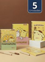Pack 5 Cuadernos Universitarios Pompompurin 100 Hojas Proarte 7mm Diseño Surtido
