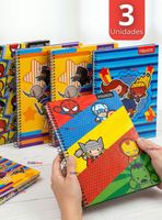 Pack 3 Cuadernos Universitario Marvel Heroes Kawaii 150 Hojas de Tapa Gruesa Proarte Diseño Surtido