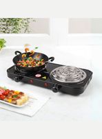 Cocina Eléctrica 2 Platos 2000w de Potencia Cocinilla Portátil Color Negro