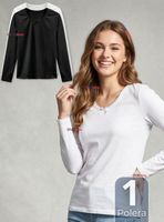 Camiseta Polera Algodón Cuello Redondo Primera Capa Manga Larga Colores Surtidos Juvenil