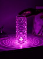 Lámpara de Cristal Táctil USB Transparente Para Mesa