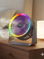 Mini Ventilador De Mesa Color Gris Silencioso Portátil Recargable USB