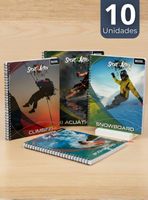 Pack 10 Cuadernos Universitario SportX Action Ross 7mm 100 hojas Diseños Surtidos