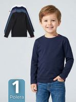 Polera Camiseta Bambú Cuello Redondo Primera Capa Manga Larga Colores Surtidos Para Niños