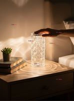 Lámpara Cristal Táctil USB Transparente Para Mesa