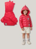 Parka Dinosaurio Con Capucha Manga Larga Niño Jump Kids Rojo Dinosaurio