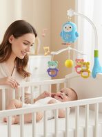 Móvil Sonajero Giratorio Musical Bebé Niño Azul