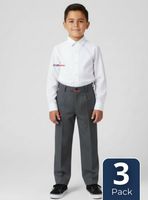 Pak 3 Pantalones Escolares Colegio Clásico Color Gris Niños