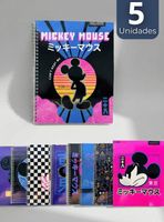 Pack 5 Cuadernos Universitarios Mickey Mouse Pop Proarte 7mm 100 Hojas Diseño Surtido