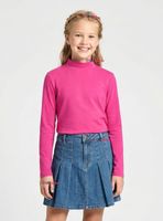 Polera Camiseta Polar Fucsia Primera Capa Cuello Beatle Manga Larga Niñas