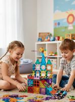 Juego Bloques De Construcción Magnéticos 3D para Niño o Niña de 66 Piezas