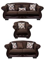 Living Con Resorte Estructural 8 Cuerpos Búfalo 4+3+1 Chenille+PU