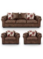 Living 6 Cuerpos 4+1+1 XL Con Resorte Estructural Grandón Envejecido