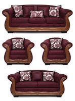 Living Con Resorte Estructural 9 Cuerpos 4+3+1+1 Grand Búfalo Envejecido Burdeo X Versión PREMIUM