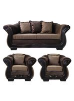 Living Con Resorte Estructural 5 Cuerpos 3+1+1 Grand Búfalo Lino Rústico Beige