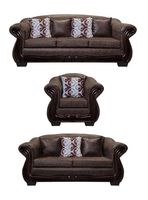 Living Con Resorte Estructural 8 Personas Búfalo 4+3+1 Envejecido