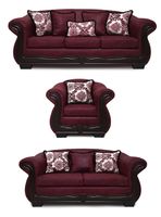 Living Con Resorte Estructural 8 Cuerpos 4+3+1 Grand Búfalo Envejecido Burdeo Versión PREMIUM