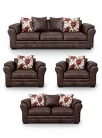 Living 9 Cuerpos 4+3+1+1 XL Con Resorte Estructural Grandón Envejecido