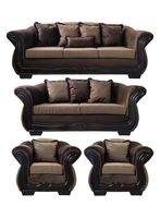 Living Con Resorte Estructural 9 Cuerpos 4+3+1+1 Grand Búfalo Lino Rústico Beige