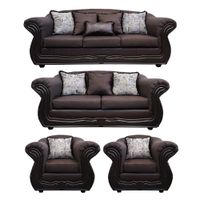 Living Con Resorte Estructural 9 Cuerpos 4+3+1+1 Grand Búfalo Chocolate Rayado Versión PREMIUM