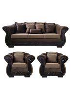 Living Con Resorte Estructural 6 Cuerpos 4+1+1 Grand Búfalo Lino Rústico Beige