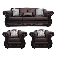 Living Con Resorte Estructural 6 Cuerpos 4+1+1 Grand Búfalo Chocolate Rayado Versión PREMIUM