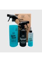 Kit Limpieza Bicicleta Espuma de Lavado, Desengrasante y Lubricante Cadena Peaty's