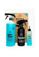 Kit Limpieza Bicicleta Espuma Lavado, Desengrasante y Lubricante Cadena Peaty's