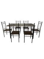 Juego de comedor 6P Verona Negro 74x80x140 cm