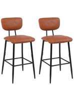 Pack 2 Pisos de Bar o Cocina Mid-Century con Respaldo Marrón