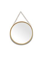 Espejo Colgante Redondo Dorado 39cm