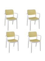 Set 4 Sillas Terraza Plástica Sahara Blanca