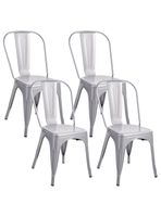 Pack 4 Sillas de Metal Tolix Gris