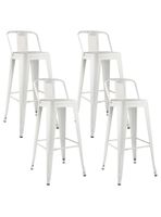 Pack 4 Piso Taburete Tolix Respaldo Blanco