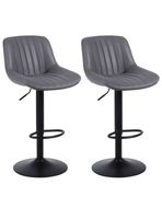 Pack 2 Sillas de Bar New York con Respaldo y Reposapiés Gris