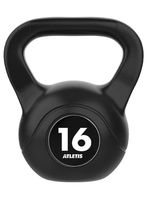 Kettlebell Mancuerna Pesa Rusa Cemento 16 Kg Negro