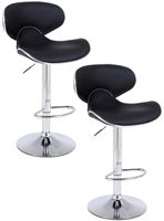 Pack de 2 Pisos de Bar Loft con Respaldo y Reposapiés Negro